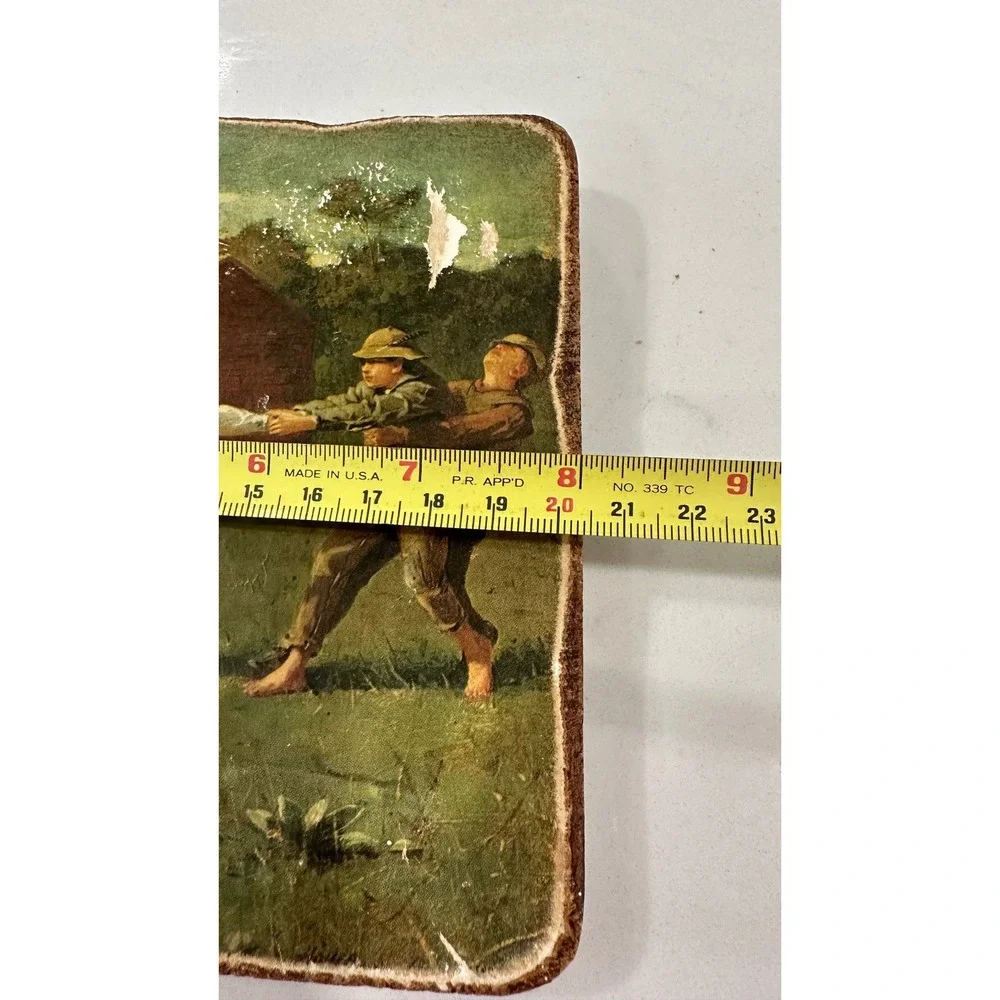 Vintage Winslow Homer Snap the Whip Wood Plaque Rustic Schoolhouse Wall Art‎ 8x6